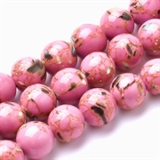 Turkis/shell perler "Flamingo". Pink. 10 mm streng